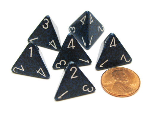 Speckled 18mm 4 Sided D4 Chessex Dice, 6 Pieces - Stealth