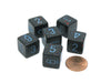 Speckled 15mm 6 Sided D6 Polyhedral Chessex Dice, 6 Pieces - Blue Stars