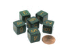 Speckled 15mm 6 Sided D6 Polyhedral Chessex Dice, 6 Pieces - Golden Recon