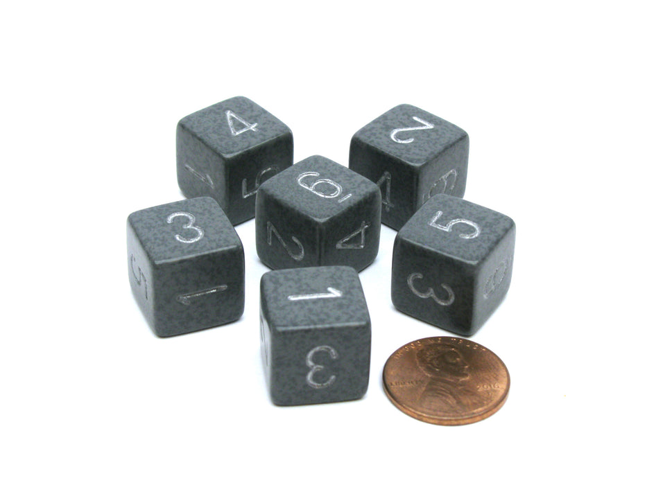 Speckled 15mm 6 Sided D6 Polyhedral Chessex Dice, 6 Pieces - Hi-Tech