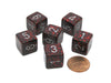 Speckled 15mm 6 Sided D6 Polyhedral Chessex Dice, 6 Pieces - Silver Volcano