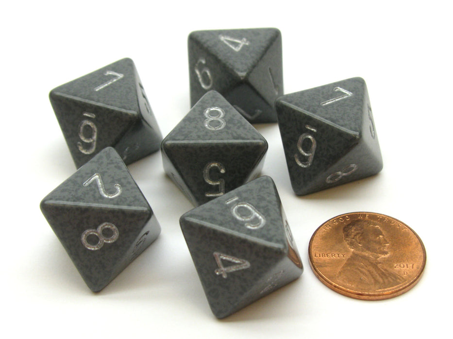 Speckled 15mm 8 Sided D8 Chessex Dice, 6 Pieces - Hi-Tech