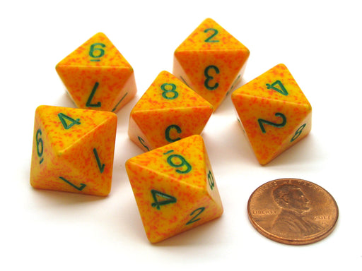 Speckled 15mm 8 Sided D8 Chessex Dice, 6 Pieces - Lotus