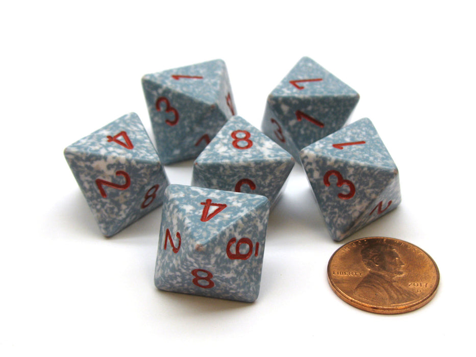 Speckled 15mm 8 Sided D8 Chessex Dice, 6 Pieces - Air