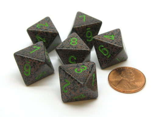 Speckled 15mm 8 Sided D8 Chessex Dice, 6 Pieces - Earth