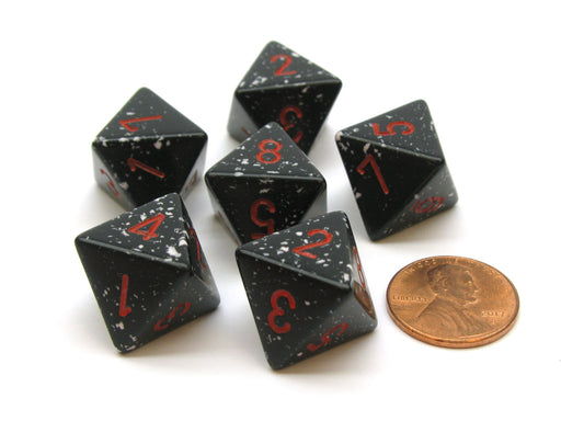 Speckled 15mm 8 Sided D8 Chessex Dice, 6 Pieces - Space