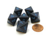 Speckled 15mm 8 Sided D8 Chessex Dice, 6 Pieces - Cobalt
