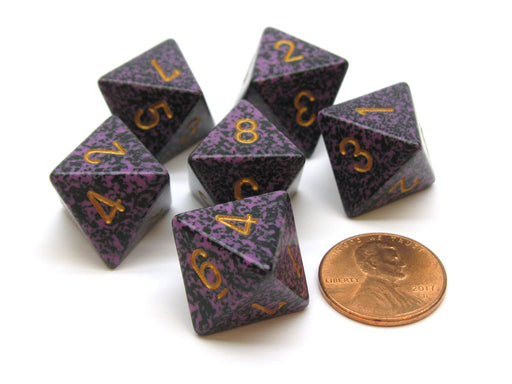 Speckled 15mm 8 Sided D8 Chessex Dice, 6 Pieces - Hurricane
