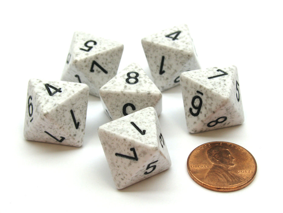 Speckled 15mm 8 Sided D8 Chessex Dice, 6 Pieces - Arctic Camo