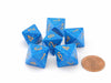 Speckled 15mm D8 Chessex Dice, 6 Pieces - Golden Water