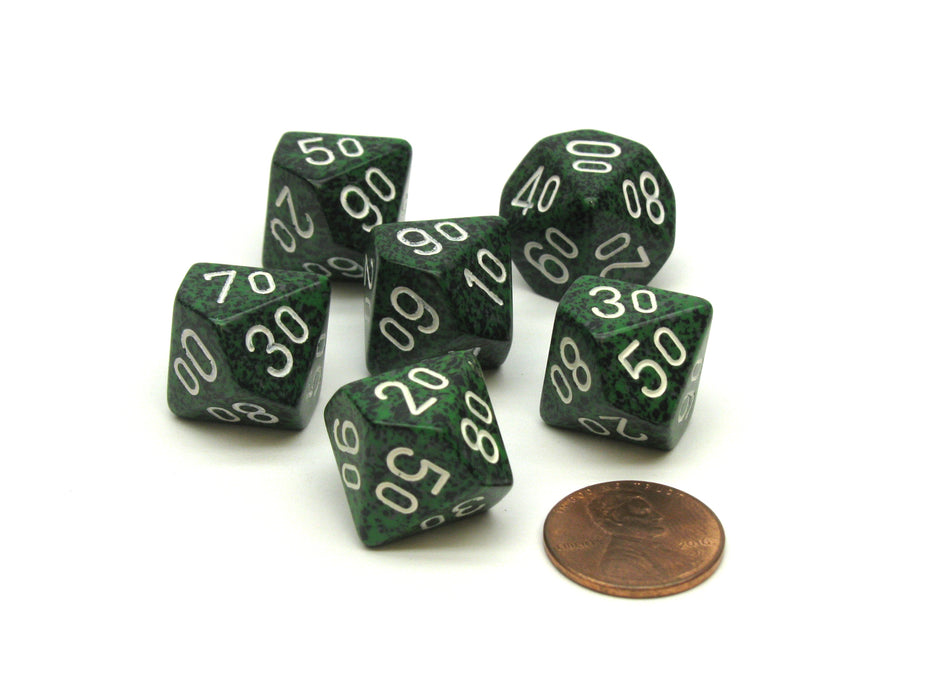 Speckled 16mm Tens D10 (00-90) Chessex Dice, 6 Pieces - Recon