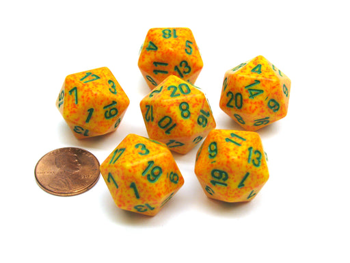 Speckled 20 Sided D20 Chessex Dice, 6 Pieces - Lotus