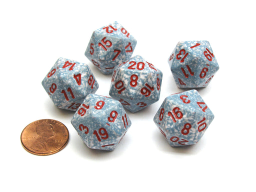 Speckled 20 Sided D20 Chessex Dice, 6 Pieces - Air