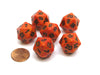 Speckled 20 Sided D20 Chessex Dice, 6 Pieces - Fire