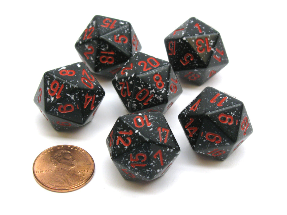 Speckled 20 Sided D20 Chessex Dice, 6 Pieces - Space