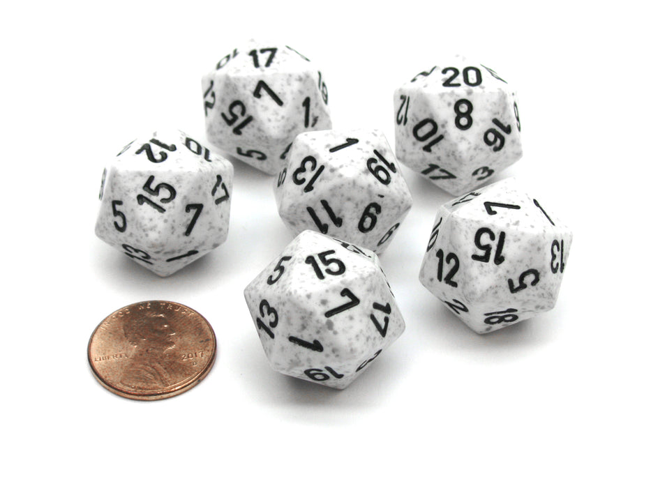 Speckled 20 Sided D20 Chessex Dice, 6 Pieces - Arctic Camo