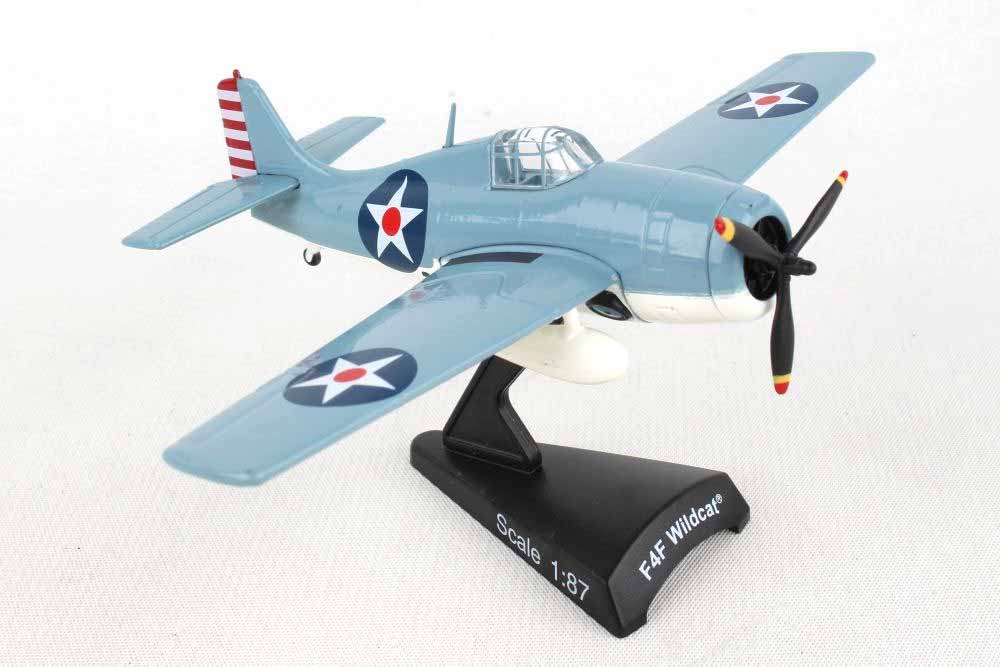 Postage Stamp F4F Wildcat 1/87 Diecast Model with Stand