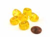 D3 Dice, Translucent 3-Sided Dice, 6 Pieces - Yellow with White Numbers