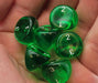 D3 Dice, Translucent 3-Sided Dice, 6 Pieces - Green with White Numbers