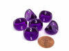 D3 Dice, Translucent 3-Sided Dice, 6 Pieces - Purple with White Numbers