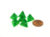 Translucent 12mm Mini 4 Sided D4 Chessex Dice, 6 Pieces - Green with White