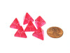 Translucent 12mm Mini 4 Sided D4 Chessex Dice, 6 Pieces - Pink with White