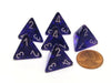 Translucent 18mm 4 Sided D4 Chessex Dice, 6 Pieces - Purple with White