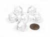 Translucent 15mm 6-Sided D6 Chessex Dice, 6 Pieces - Clear with White Numbers