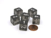 Translucent 15mm 6-Sided D6 Chessex Dice, 6 Pieces - Smoke with White Numbers
