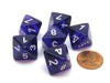 Translucent 15mm 8 Sided D8 Chessex Dice, 6 Pieces - Purple with White