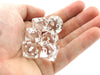 Translucent 16mm D10 (0-9) Chessex Dice, 6 Pieces - Clear with White Numbers