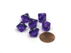 Translucent 10mm Mini Tens D10 Chessex Dice, 6 Pieces - Purple with White Numbers