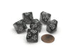 Translucent 16mm Tens D10 (00-90) Chessex Dice, 6 Pcs - Smoke with White Numbers