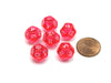 Translucent 12mm Mini 12 Sided D12 Chessex Dice, 6 Pieces - Pink with White