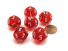 Translucent 18mm 12 Sided D12 Chessex Dice, 6 Pieces - Red with White