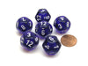 Translucent 18mm 12 Sided D12 Chessex Dice, 6 Pieces - Purple with White