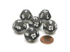 Translucent 18mm 12 Sided D12 Chessex Dice, 6 Pieces - Smoke with White Numbers