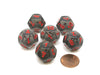 Translucent 18mm 12 Sided D12 Chessex Dice, 6 Pieces - Smoke with Red Numbers