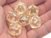 Translucent 18mm 20-Sided D10 Dice Numbered 0-9 Twice, 6 Pieces - Clear