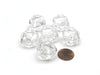 Translucent 20mm 20 Sided D20 Chessex Dice, 6 Pieces - Clear with White Numbers