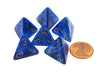 Vortex 18mm 4 Sided D4 Chessex Dice, 6 Pieces - Blue with Gold