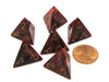 Vortex 18mm 4 Sided D4 Chessex Dice, 6 Pieces - Burgundy with Gold