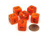 Vortex 15mm 6 Sided D6 Chessex Dice, 6 Pieces - Orange with Black Numbers
