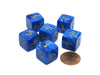 Vortex 15mm 6 Sided D6 Polyhedral Dice, 6 Pieces - Blue with Gold Numbers
