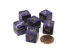 Vortex 15mm D6 Polyhedral Chessex Dice, 6 Pieces - Purple with Gold Numbers