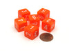Vortex 15mm D6 Polyhedral Chessex Dice, 6 Pieces - Solar with White Numbers