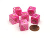 Vortex 15mm 6 Sided D6 Polyhedral Dice, 6 Pieces - Pink with Gold Numbers