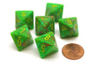 Vortex 15mm 8 Sided D8 Chessex Dice, 6 Pieces - Slime with Yellow