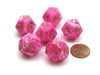 Vortex 18mm 12 Sided D12 Chessex Dice, 6 Pieces - Pink with Gold