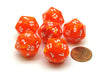 Vortex 20mm 20 Sided D20 Chessex Dice, 6 Pieces - Solar with White Numbers